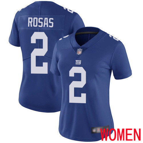 Women New York Giants 2 Aldrick Rosas Royal Blue Team Color Vapor Untouchable Limited Player Football NFL Jersey
